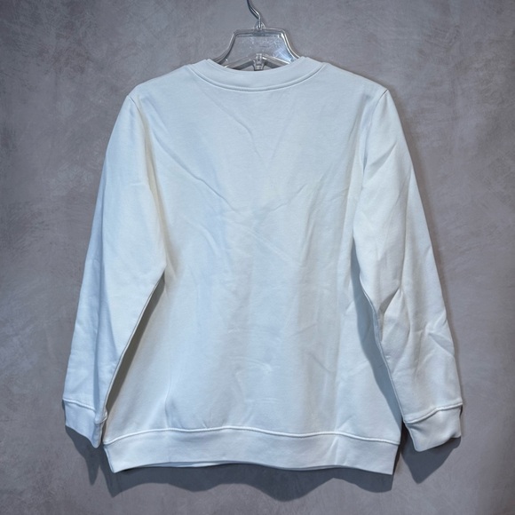 Blair Sunflower Floral Zip Sweatshirt L White - Picture 5 of 7